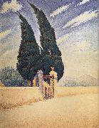 Paul Signac Two Cypress France oil painting artist